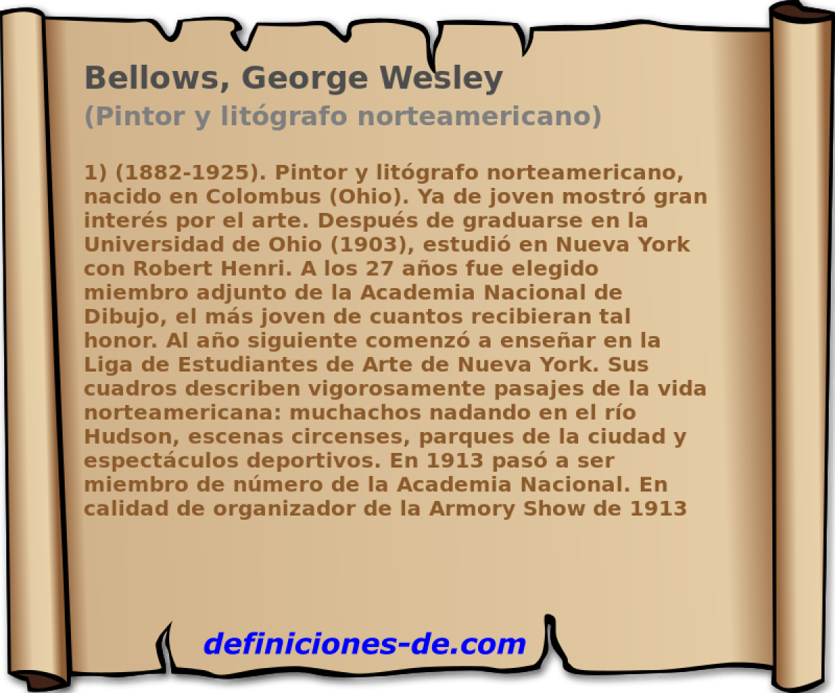 Bellows, George Wesley (Pintor y litgrafo norteamericano)