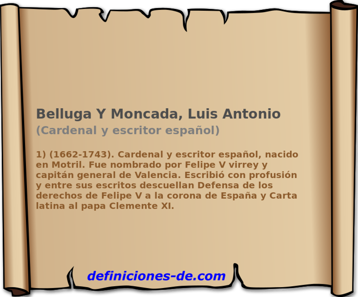 Belluga Y Moncada, Luis Antonio (Cardenal y escritor espaol)