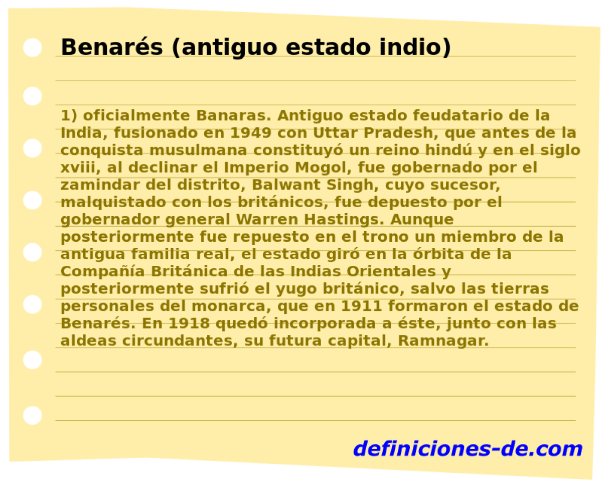 Benars (antiguo estado indio) 