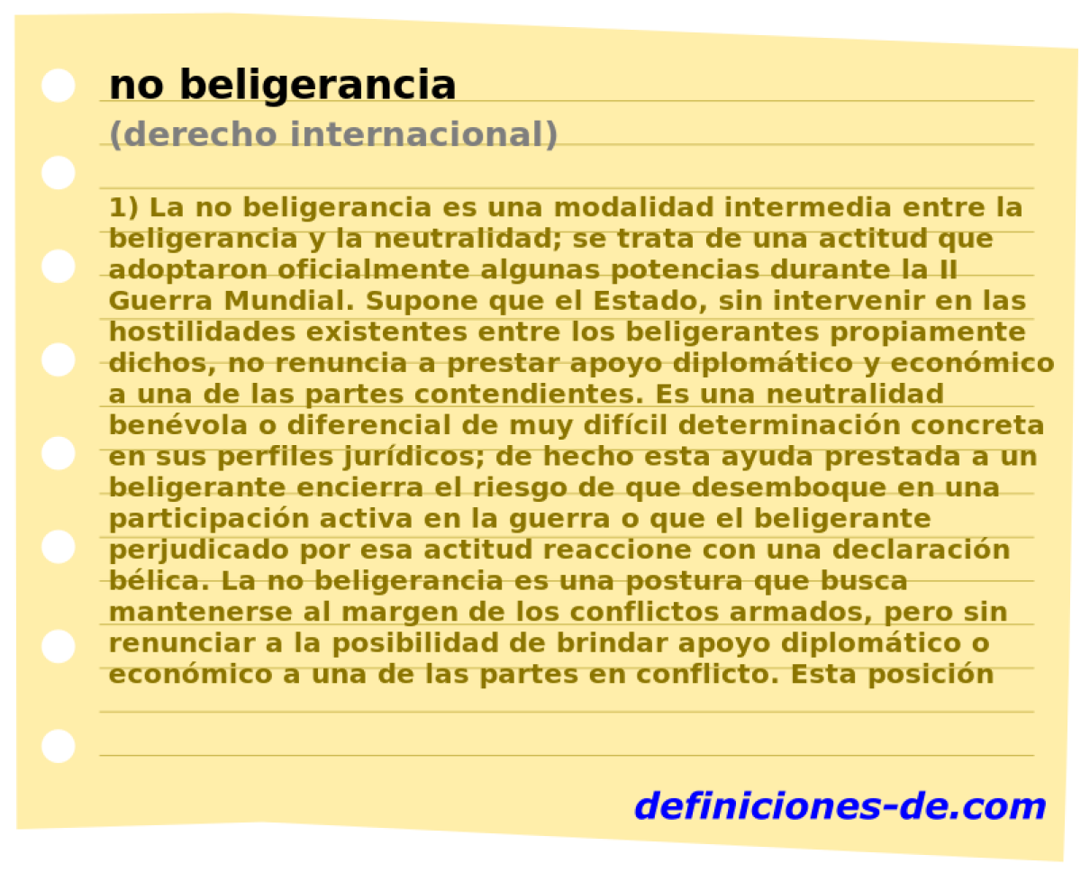 no beligerancia (derecho internacional)