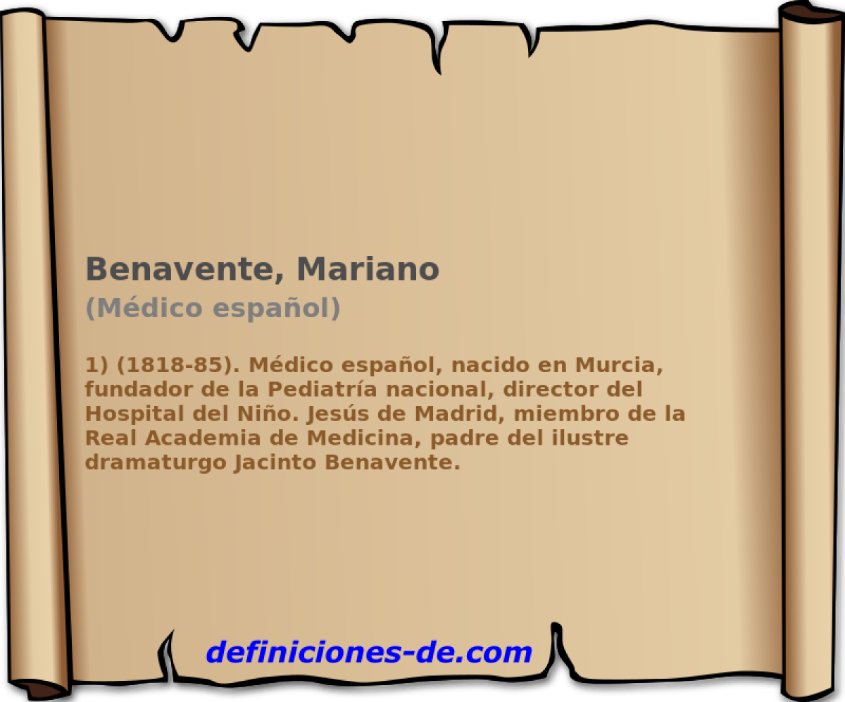 Benavente, Mariano (Mdico espaol)