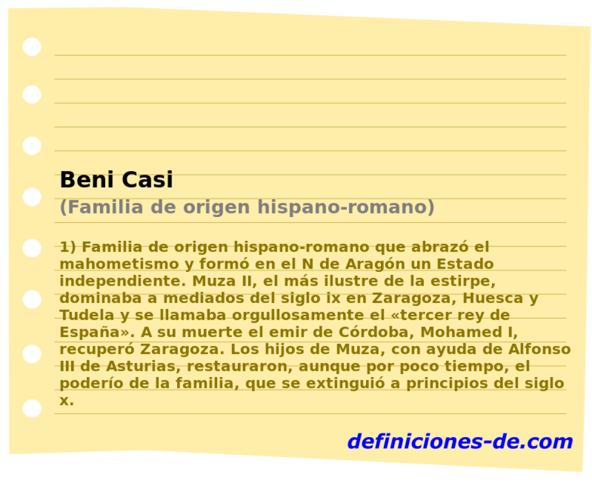 Beni Casi (Familia de origen hispano-romano)