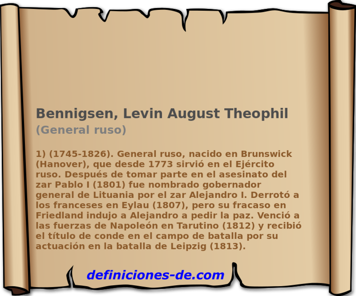Bennigsen, Levin August Theophil (General ruso)