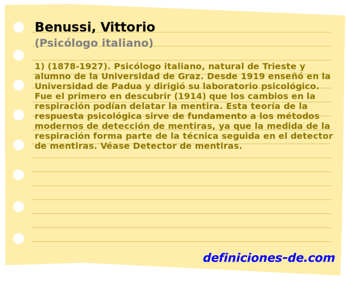 Benussi, Vittorio (Psiclogo italiano)