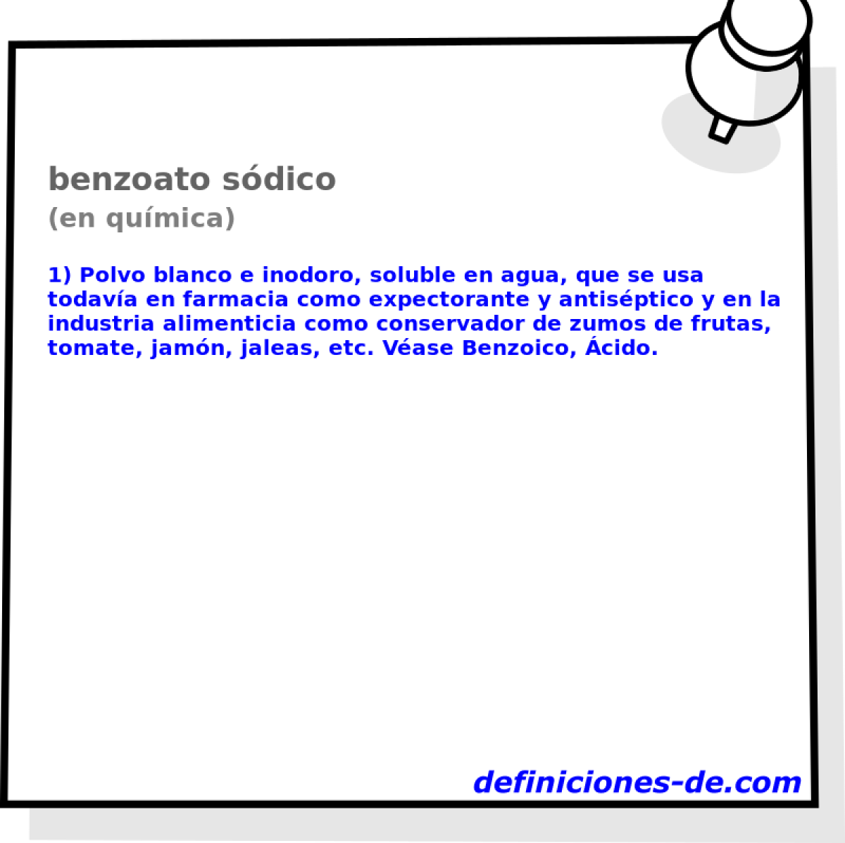 benzoato sdico (en qumica)