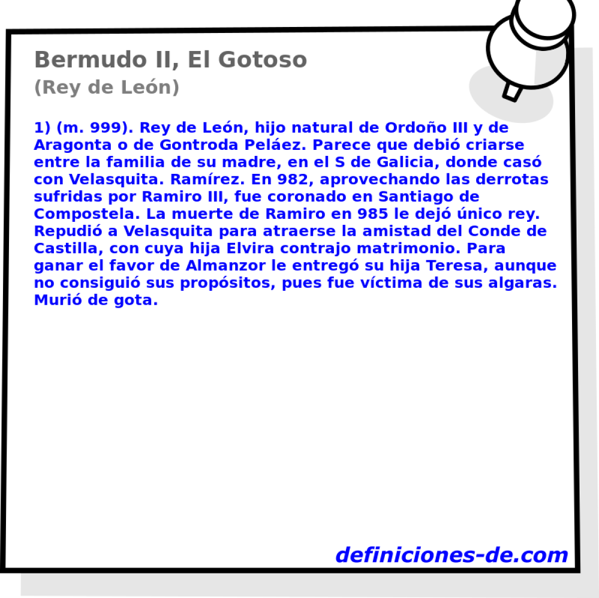 Bermudo II, El Gotoso (Rey de Len)