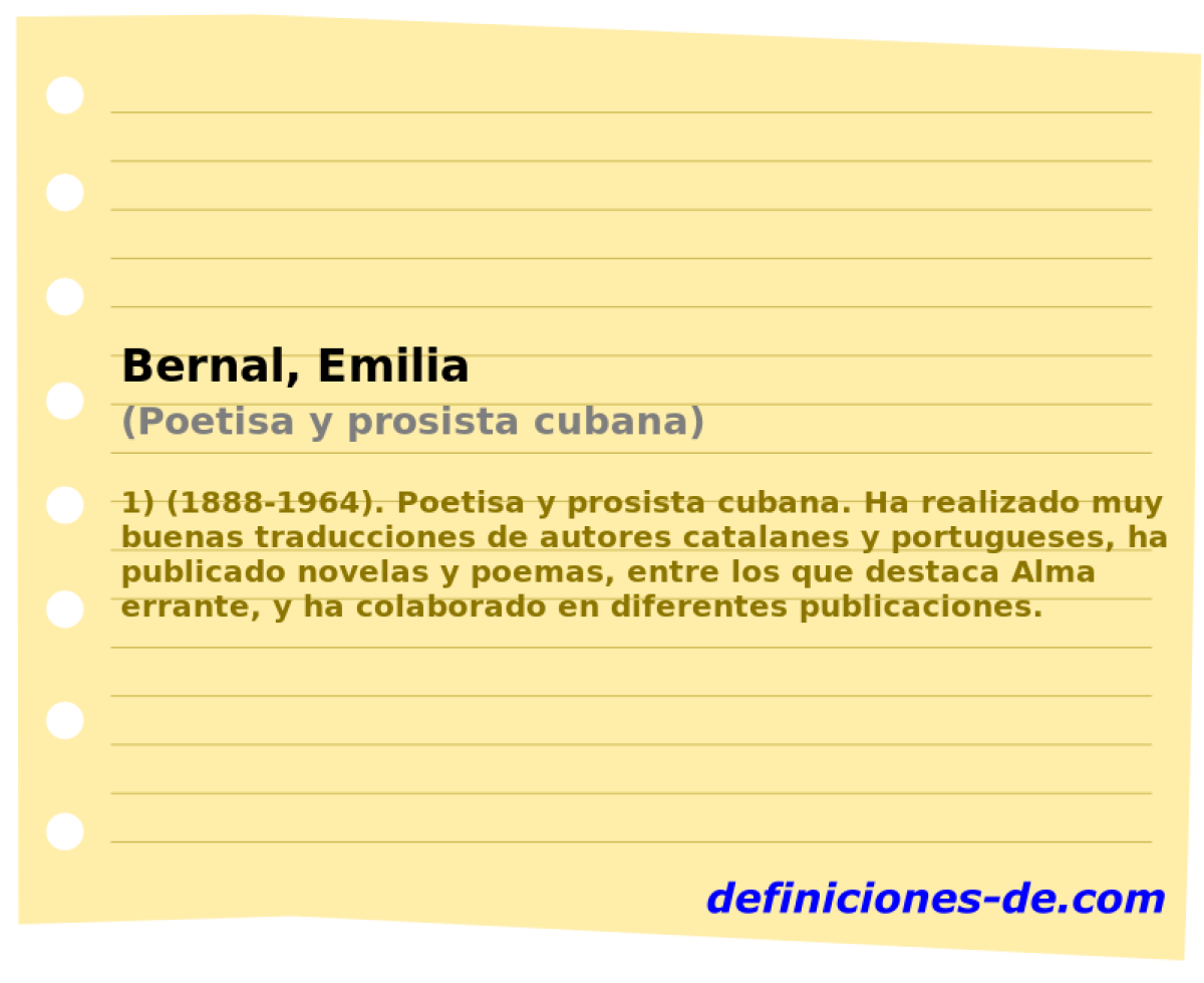 Bernal, Emilia (Poetisa y prosista cubana)