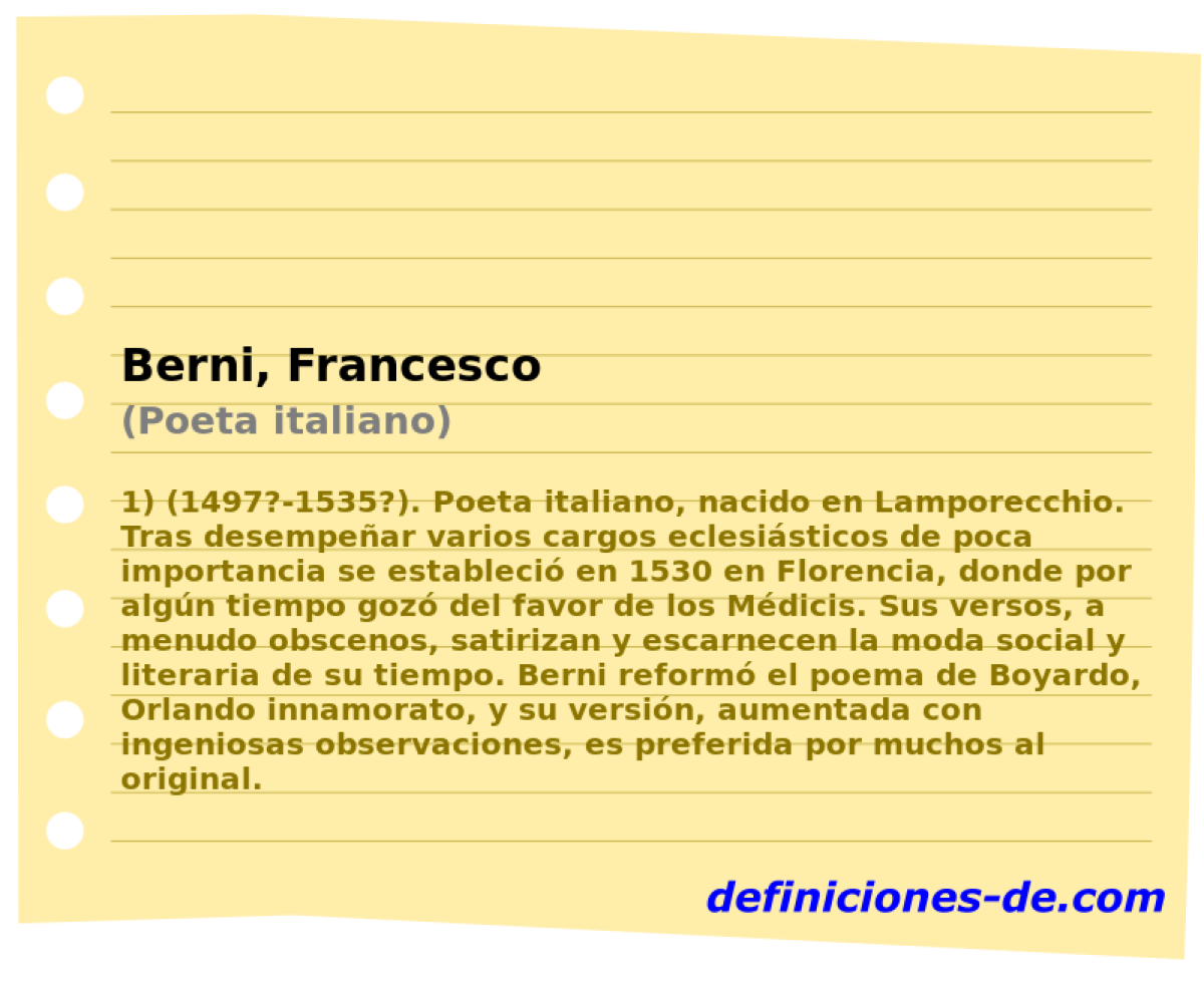 Berni, Francesco (Poeta italiano)