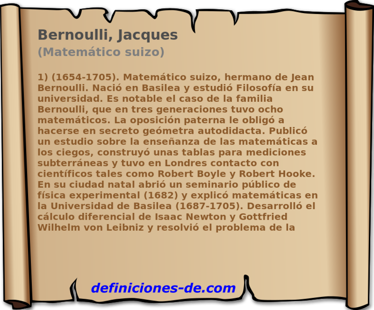 Bernoulli, Jacques (Matemtico suizo)
