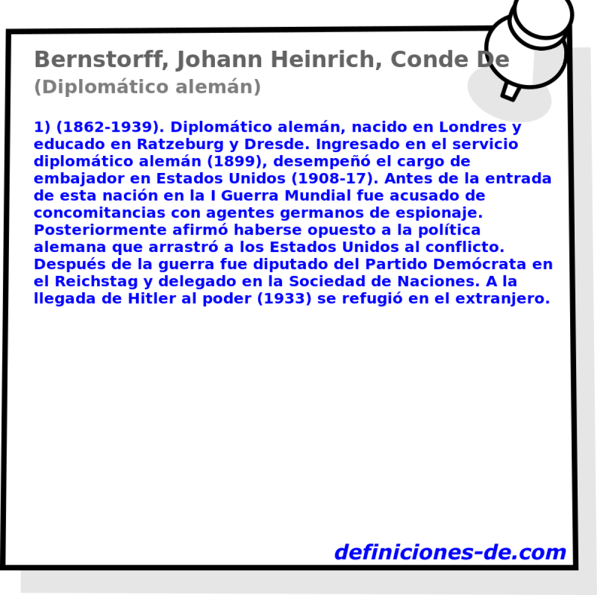 Bernstorff, Johann Heinrich, Conde De (Diplomtico alemn)