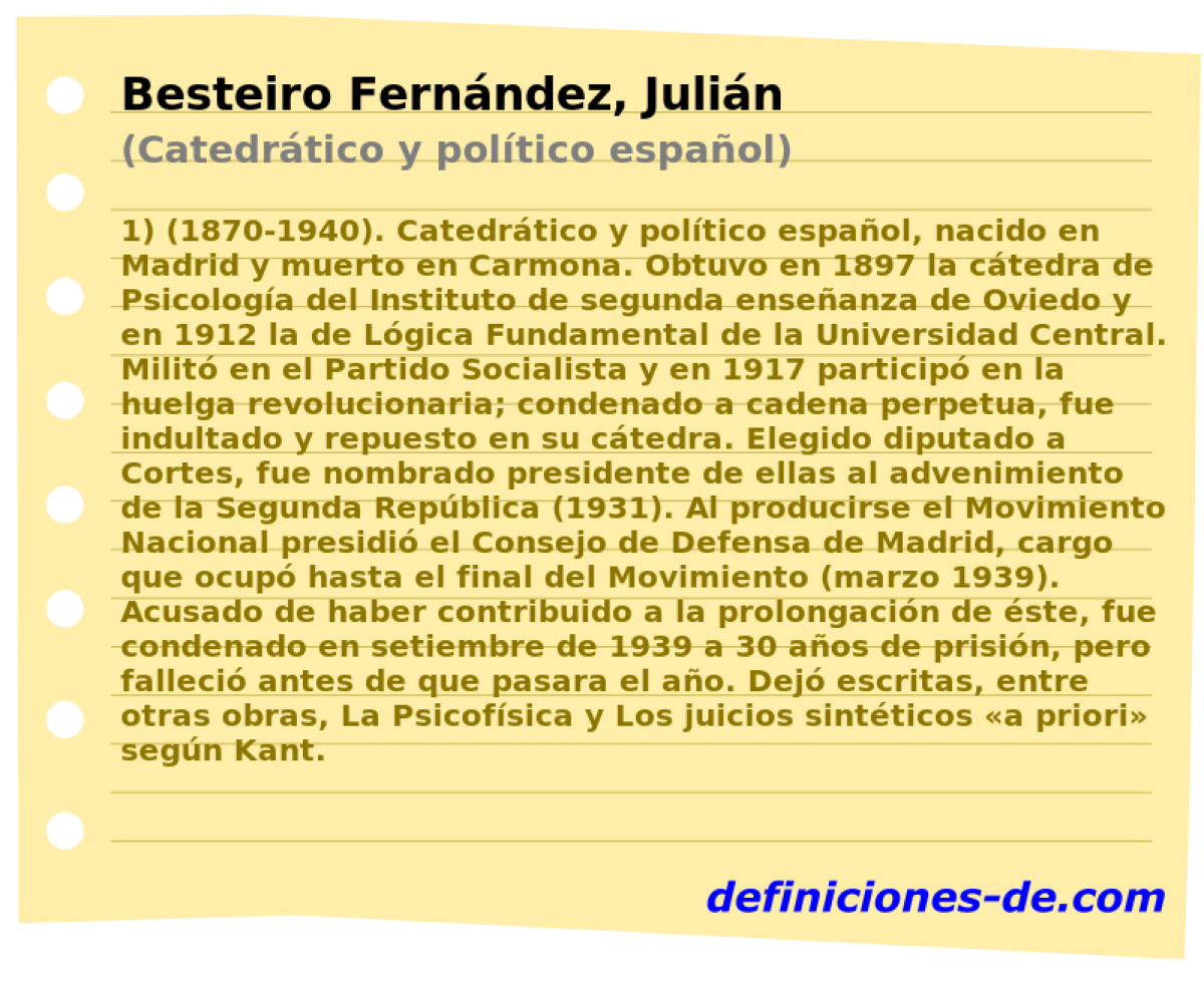 Besteiro Fernndez, Julin (Catedrtico y poltico espaol)