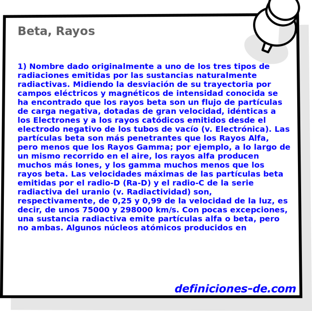 Beta, Rayos 