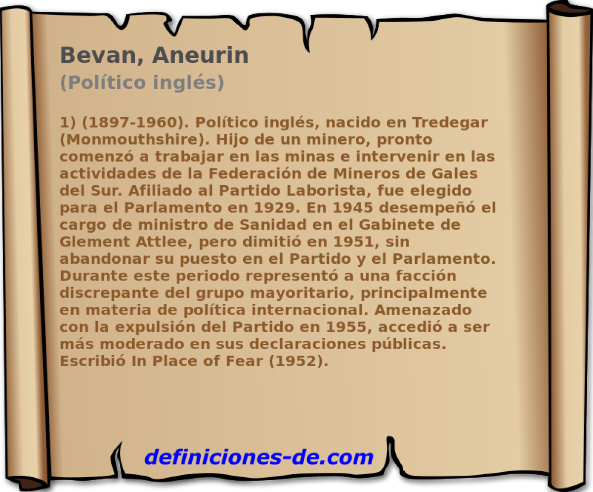 Bevan, Aneurin (Poltico ingls)