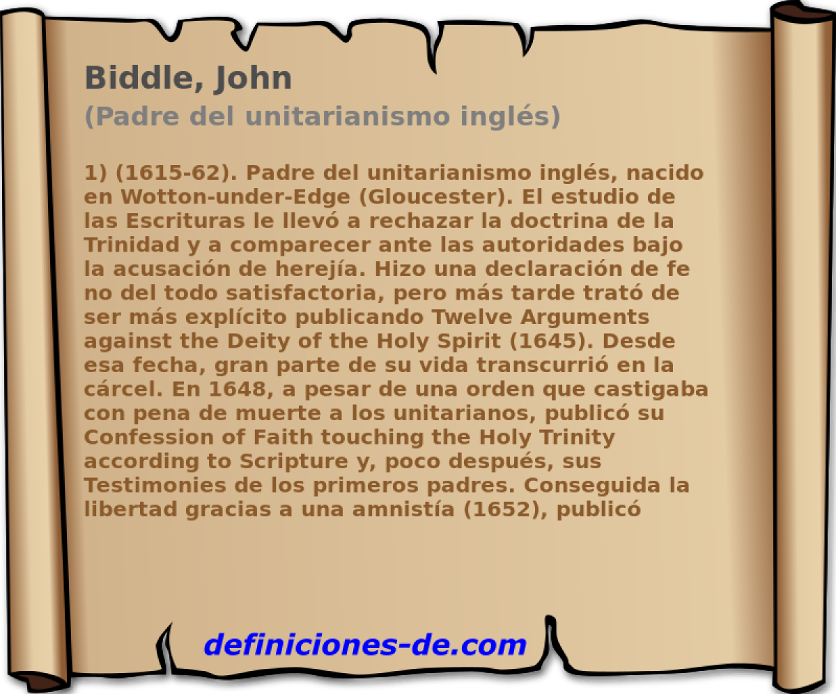 Biddle, John (Padre del unitarianismo ingls)