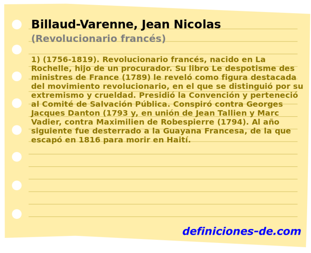 Billaud-Varenne, Jean Nicolas (Revolucionario francs)