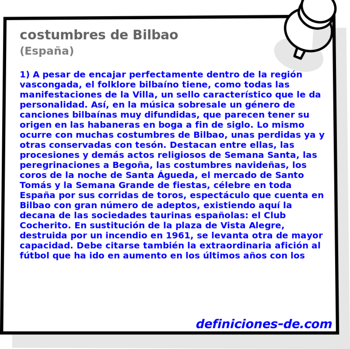 costumbres de Bilbao (Espaa)