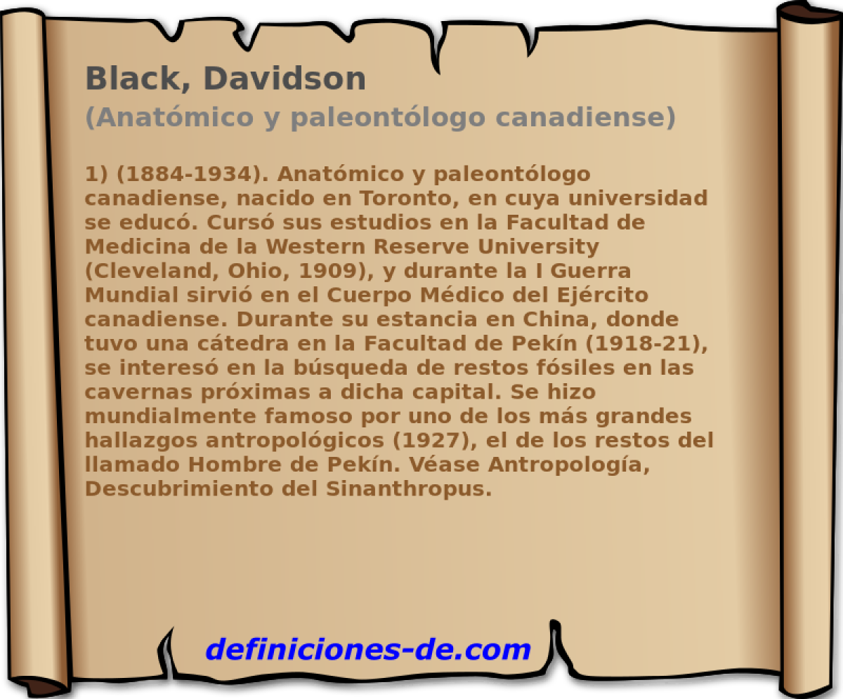Black, Davidson (Anatmico y paleontlogo canadiense)