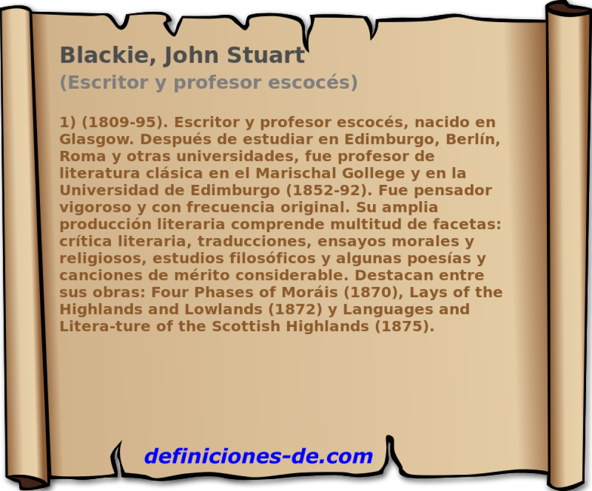 Blackie, John Stuart (Escritor y profesor escocs)