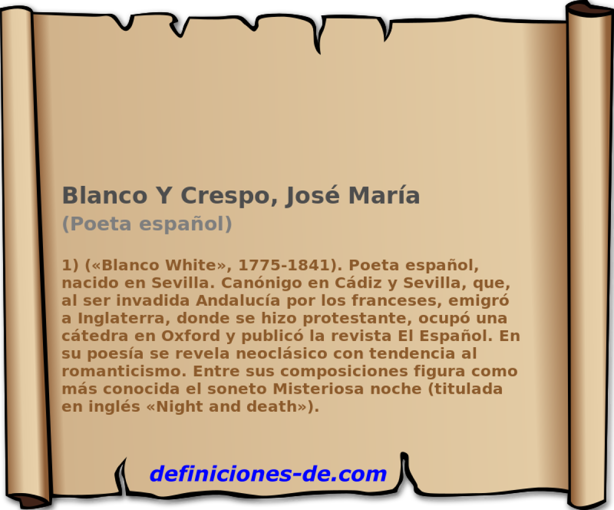Blanco Y Crespo, Jos Mara (Poeta espaol)