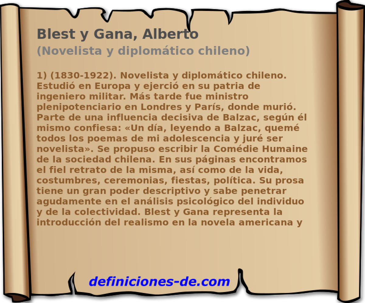 Blest y Gana, Alberto (Novelista y diplomtico chileno)