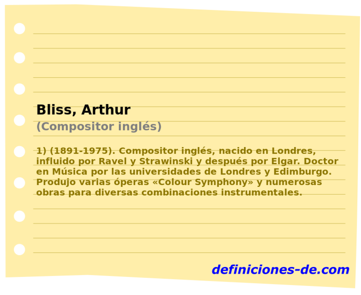 Bliss, Arthur (Compositor ingls)