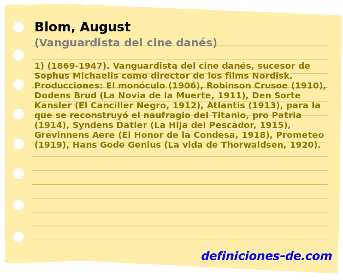 Blom, August (Vanguardista del cine dans)