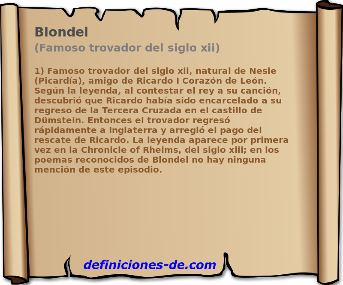 Blondel (Famoso trovador del siglo xii)