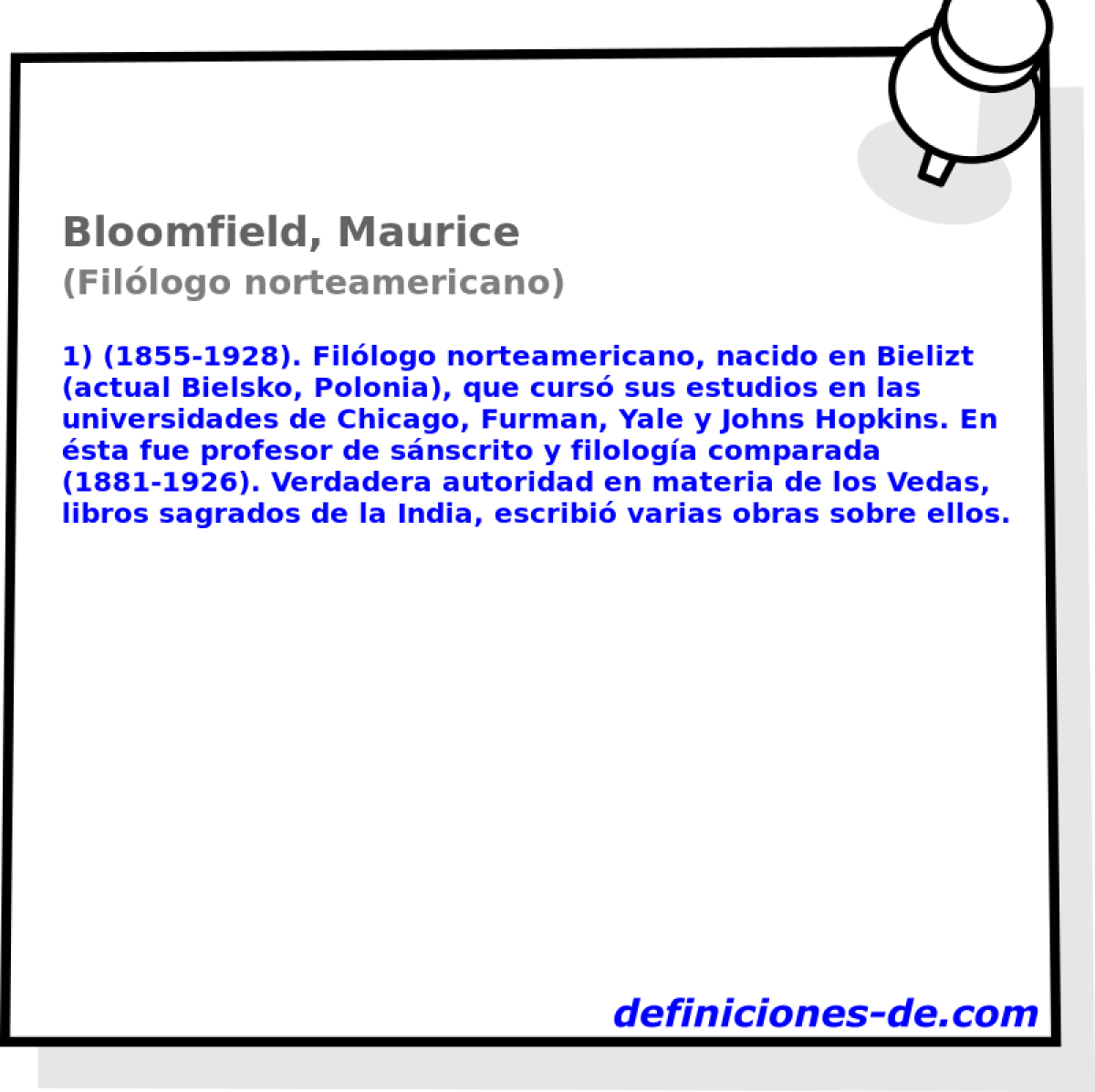 Bloomfield, Maurice (Fillogo norteamericano)