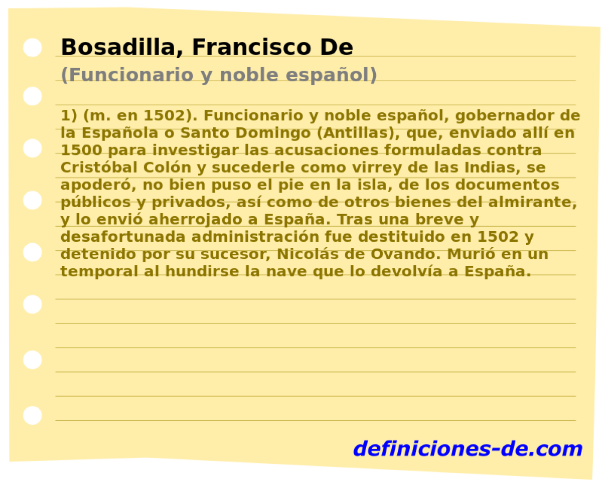 Bosadilla, Francisco De (Funcionario y noble espaol)