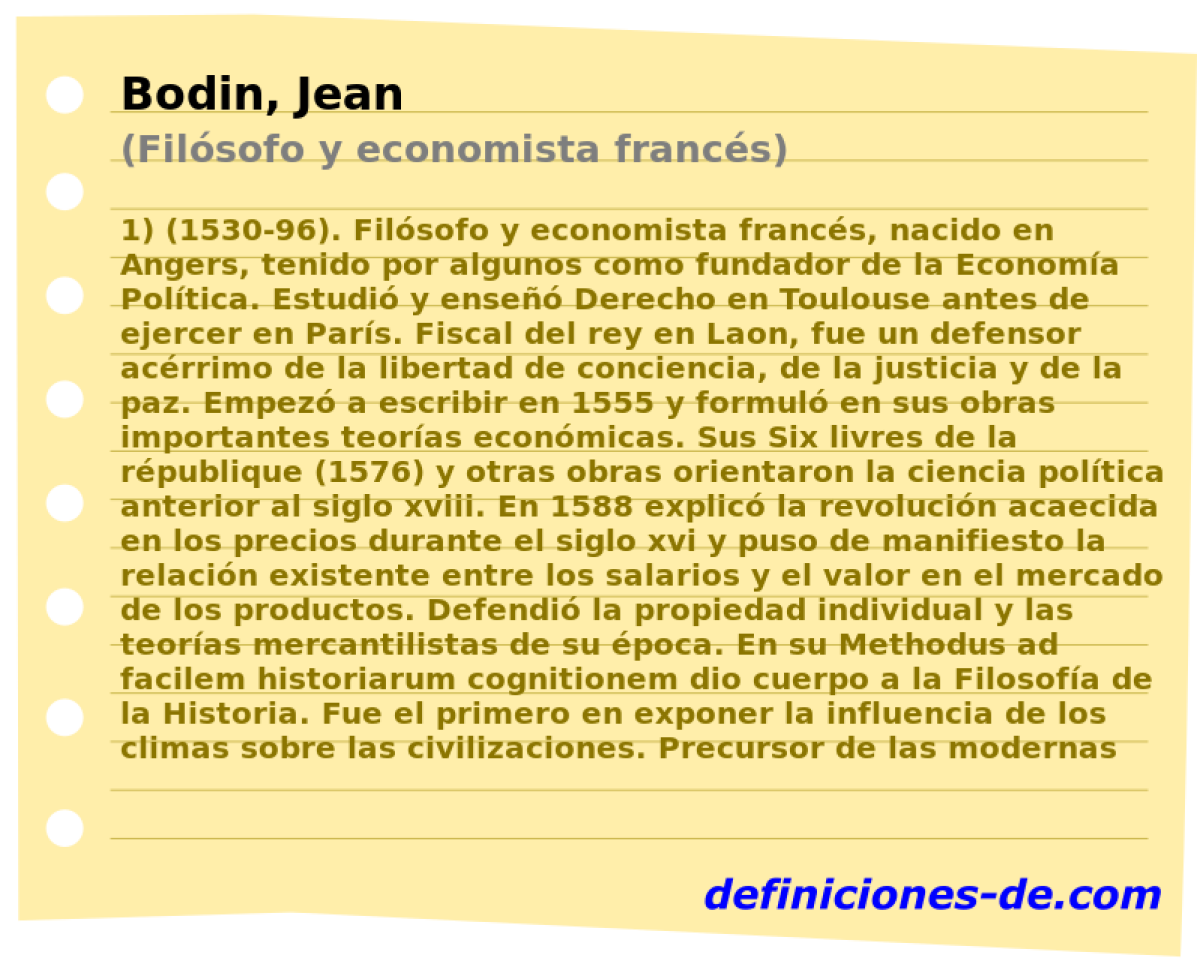 Bodin, Jean (Filsofo y economista francs)