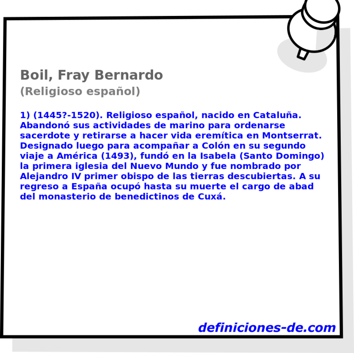 Boil, Fray Bernardo (Religioso espaol)