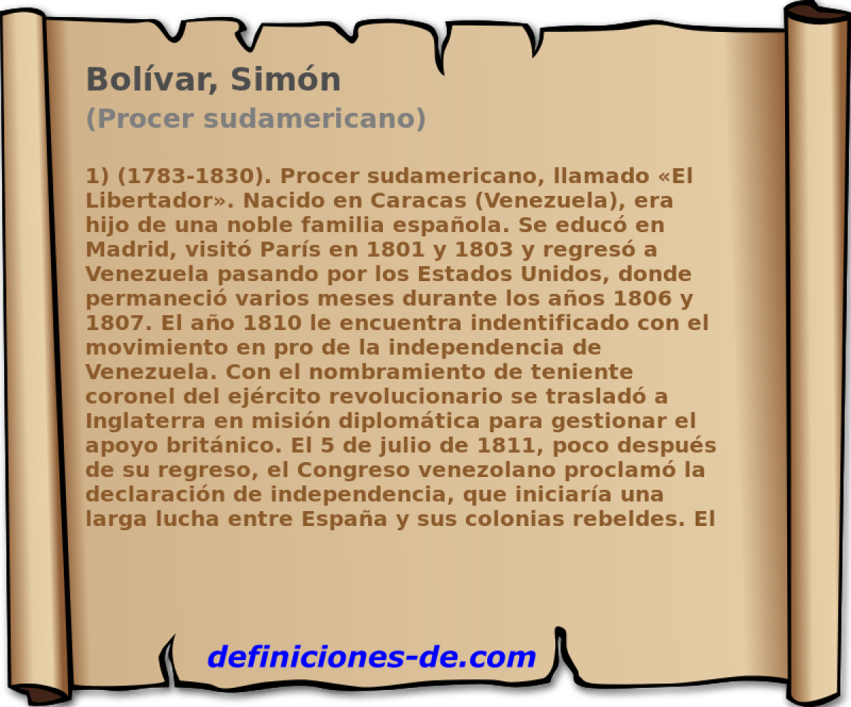 Bolvar, Simn (Procer sudamericano)