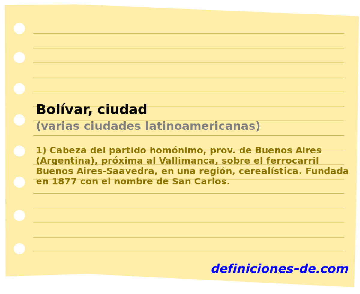 Bolvar, ciudad (varias ciudades latinoamericanas)