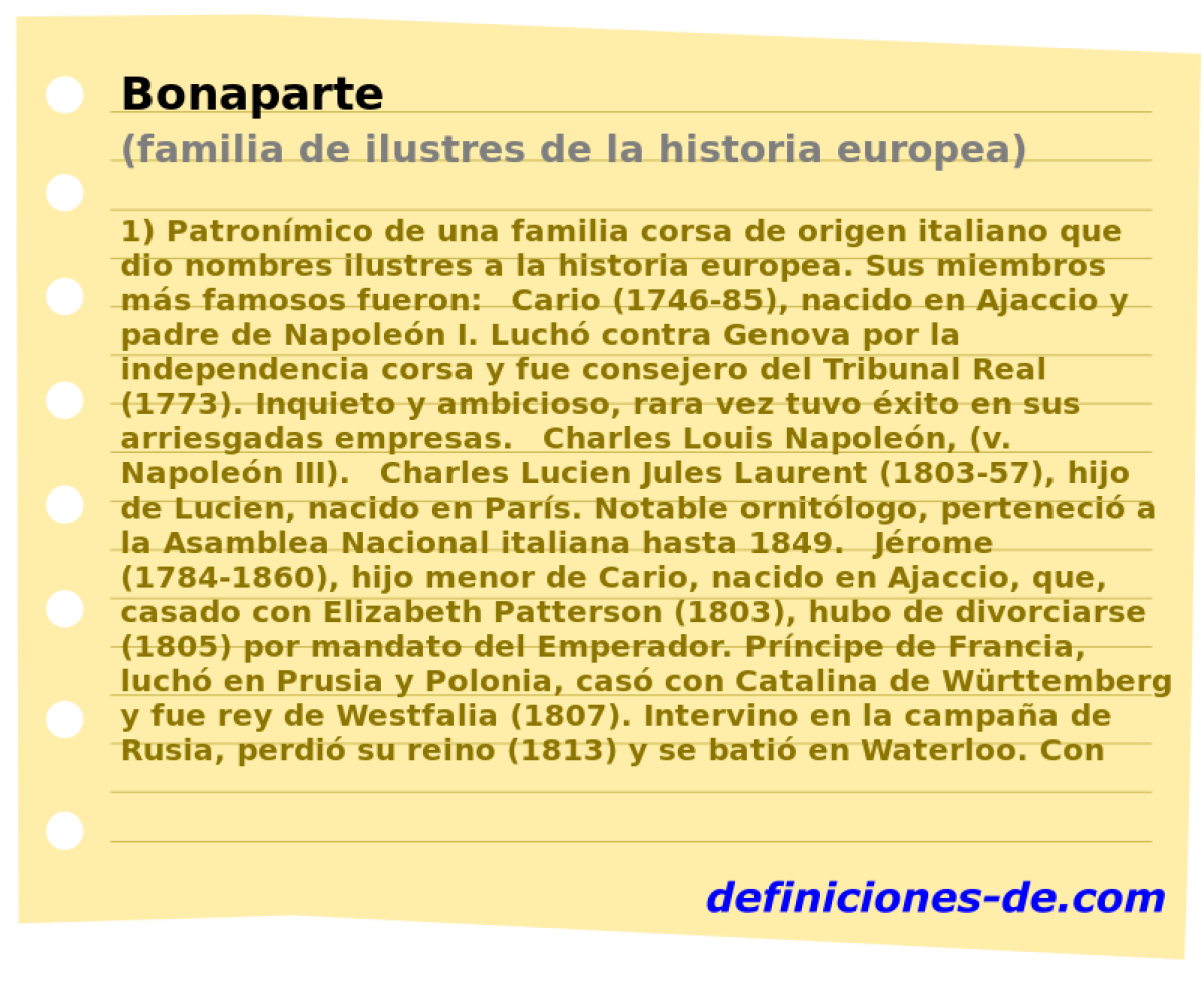 Bonaparte (familia de ilustres de la historia europea)