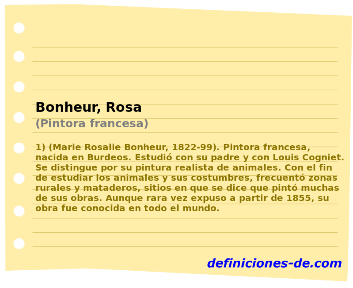 Bonheur, Rosa (Pintora francesa)