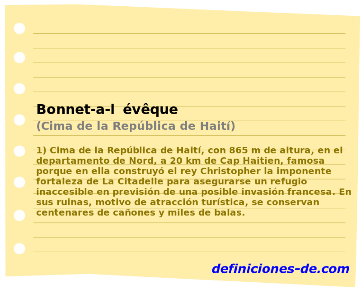 Bonnet-a-lvque (Cima de la Repblica de Hait)