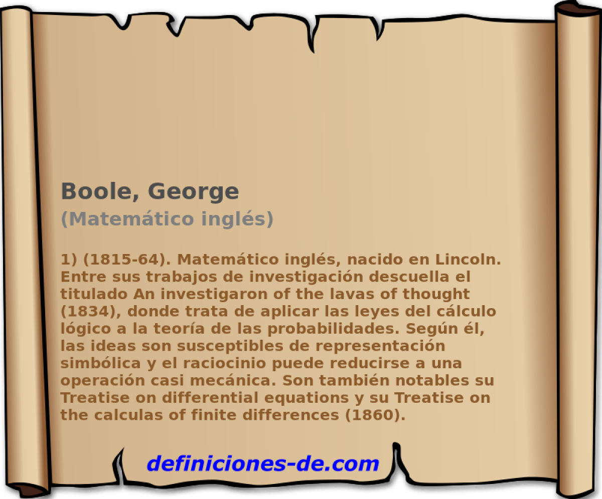 Boole, George (Matemtico ingls)