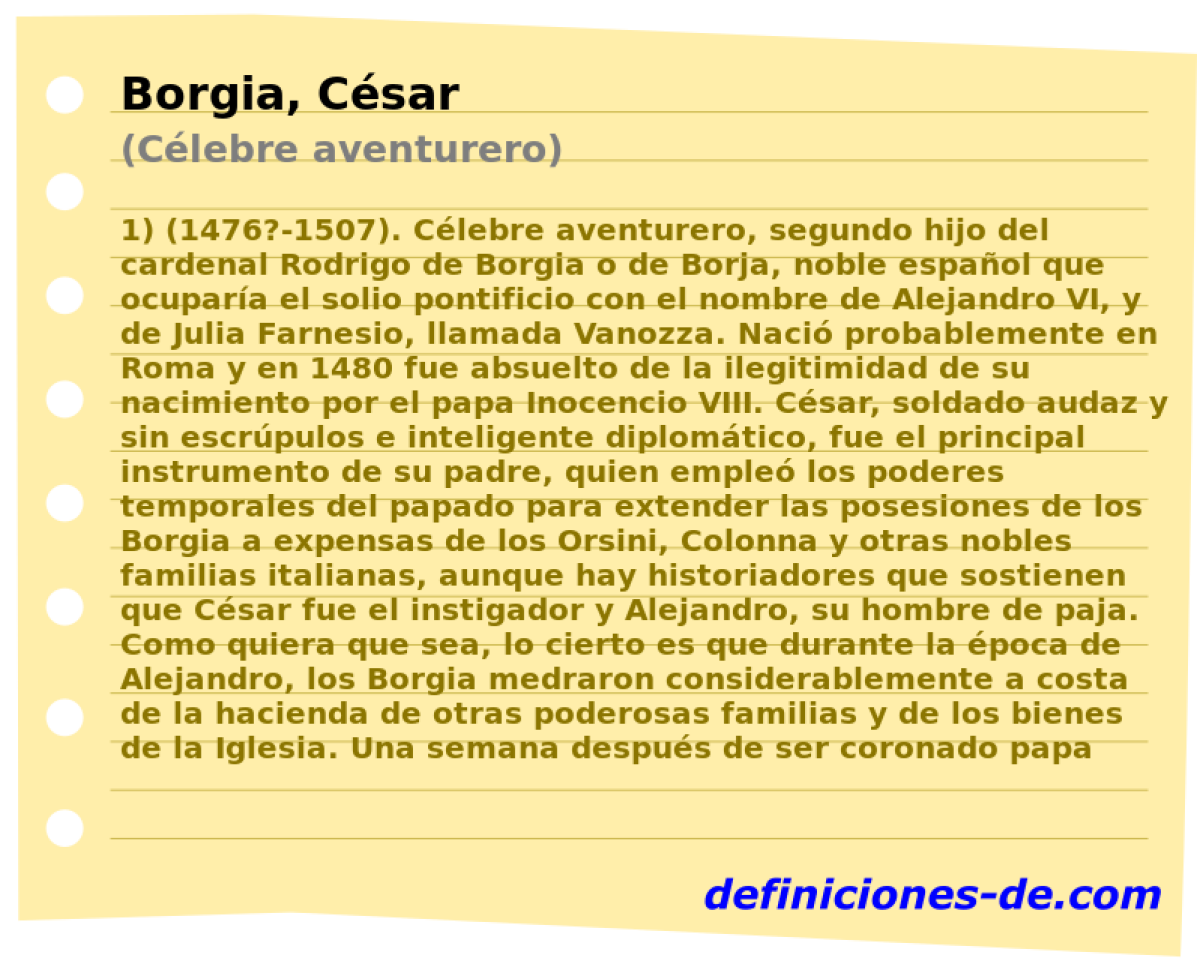 Borgia, Csar (Clebre aventurero)