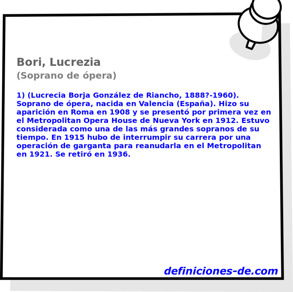 Bori, Lucrezia (Soprano de pera)