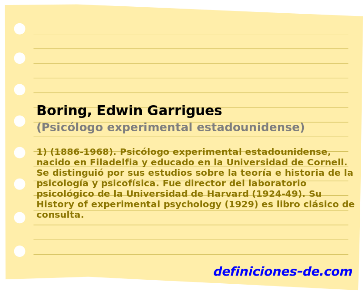Boring, Edwin Garrigues (Psiclogo experimental estadounidense)