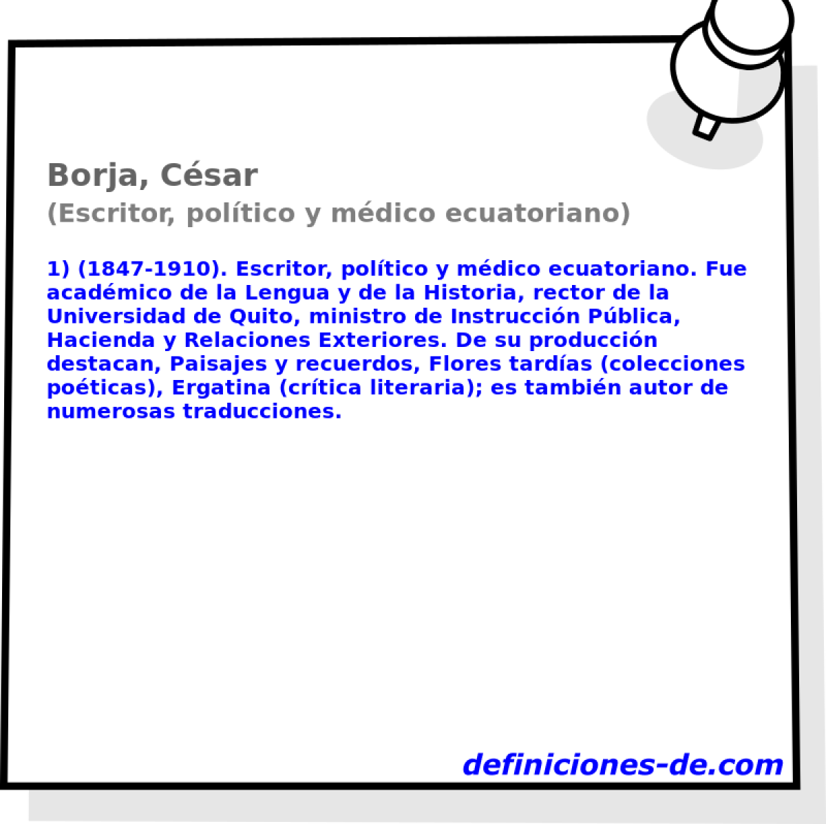 Borja, Csar (Escritor, poltico y mdico ecuatoriano)
