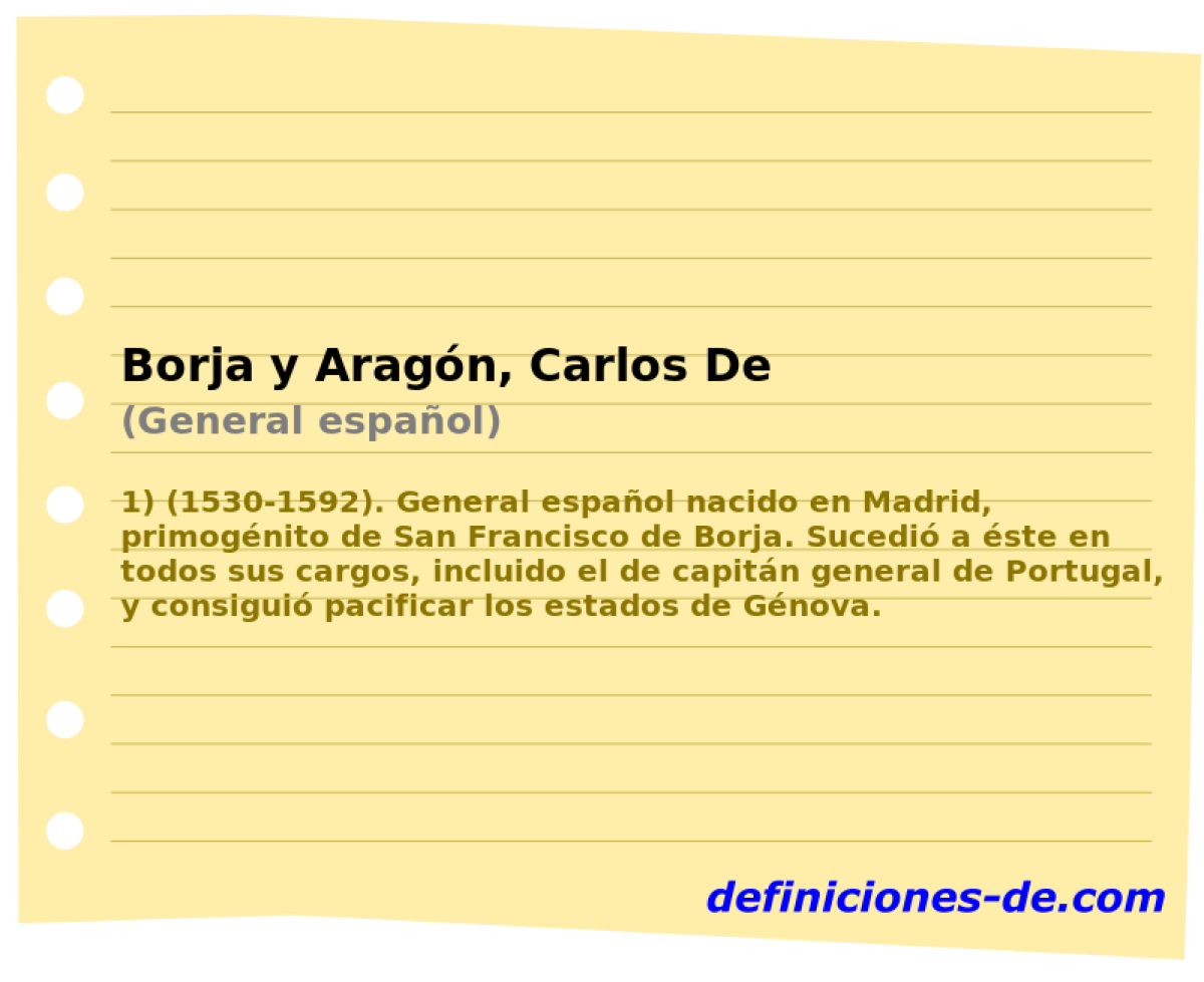 Borja y Aragn, Carlos De (General espaol)