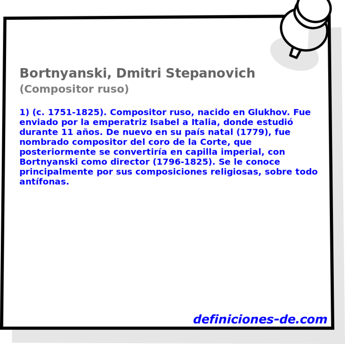 Bortnyanski, Dmitri Stepanovich (Compositor ruso)