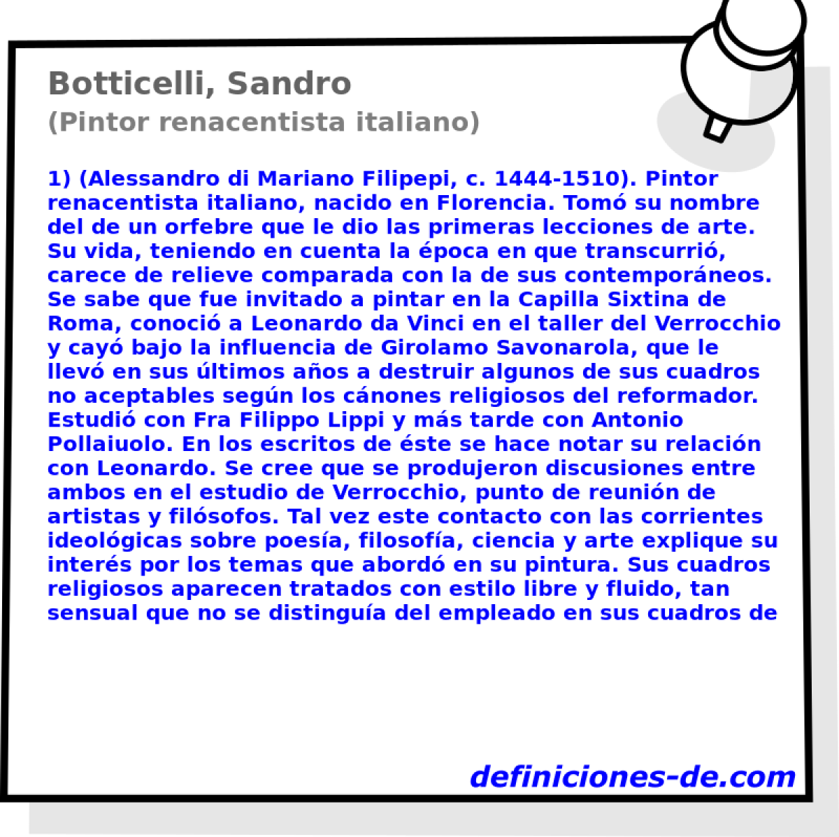 Botticelli, Sandro (Pintor renacentista italiano)