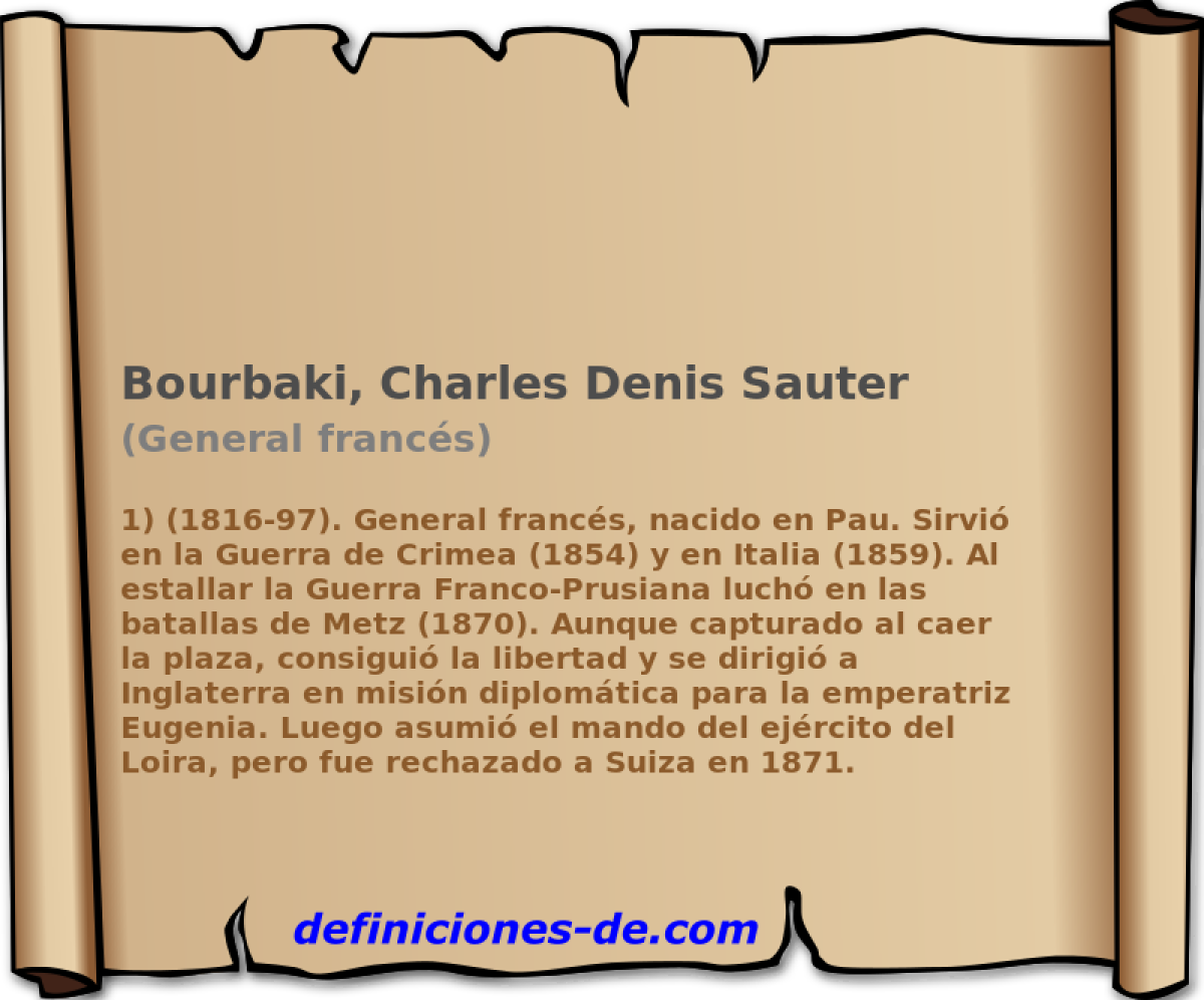 Bourbaki, Charles Denis Sauter (General francs)