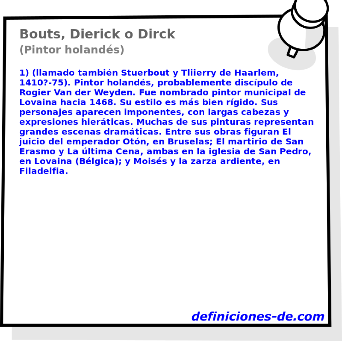 Bouts, Dierick o Dirck (Pintor holands)
