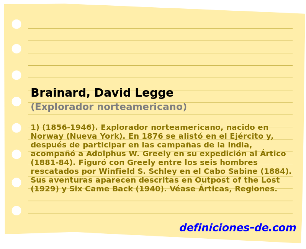 Brainard, David Legge (Explorador norteamericano)