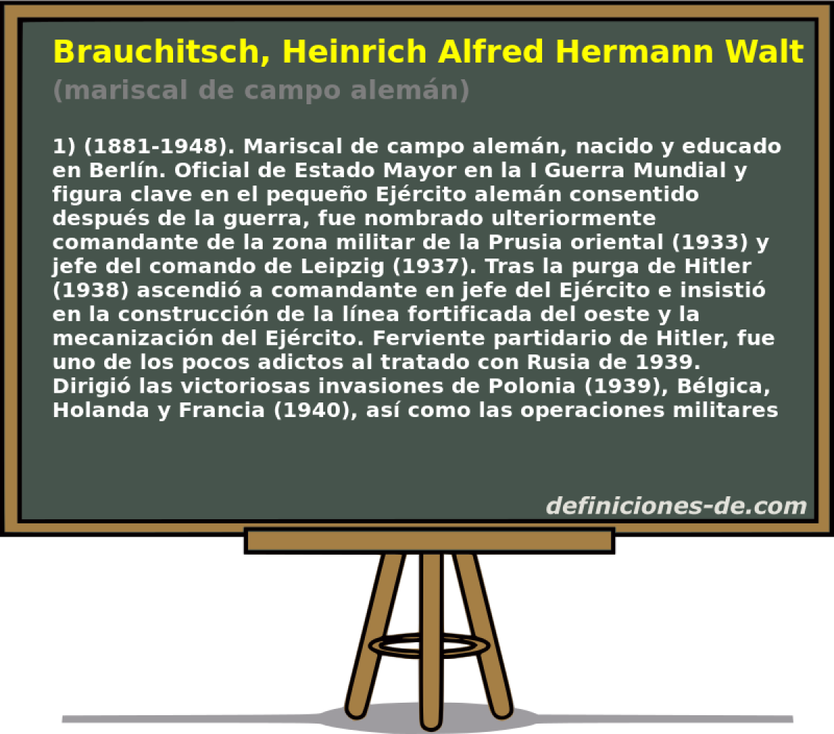 Brauchitsch, Heinrich Alfred Hermann Walther Von (mariscal de campo alemn)