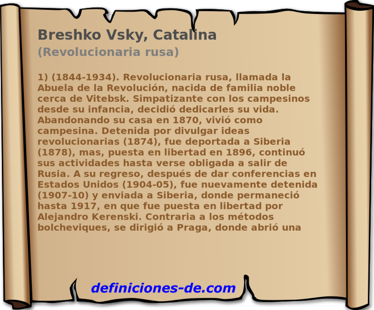 Breshko Vsky, Catalina (Revolucionaria rusa)