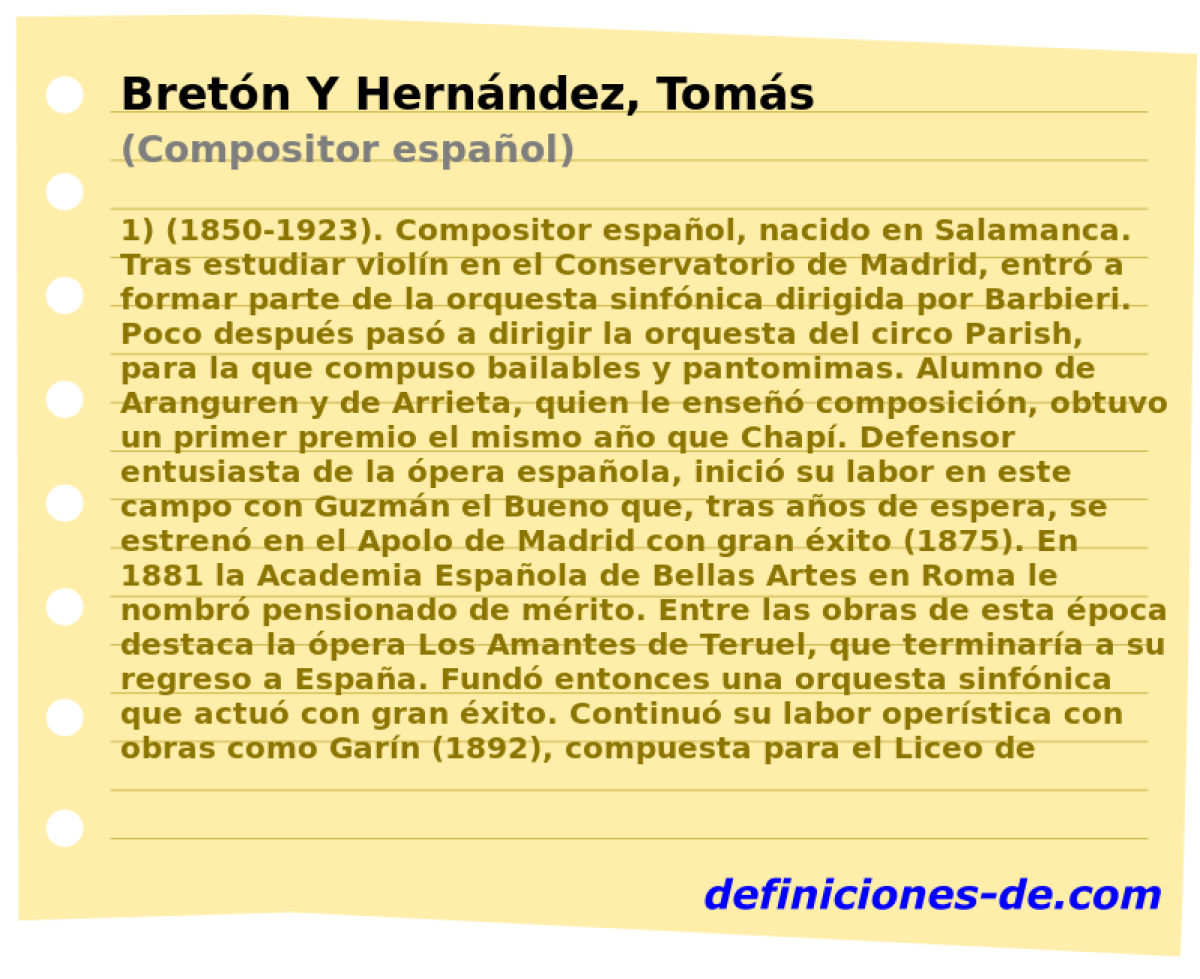 Bretn Y Hernndez, Toms (Compositor espaol)